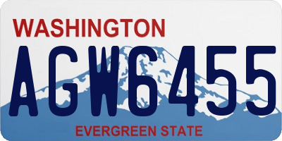 WA license plate AGW6455