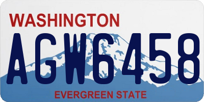 WA license plate AGW6458