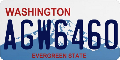 WA license plate AGW6460
