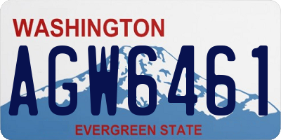 WA license plate AGW6461