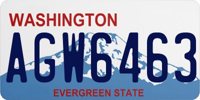 WA license plate AGW6463