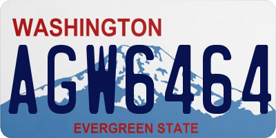 WA license plate AGW6464