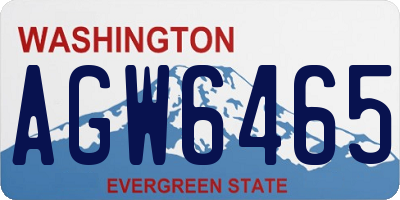WA license plate AGW6465