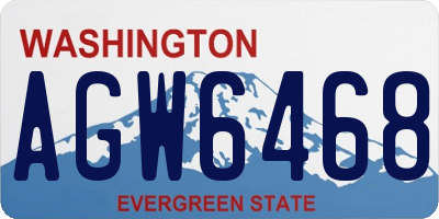 WA license plate AGW6468