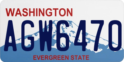 WA license plate AGW6470