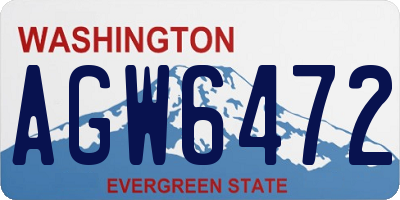 WA license plate AGW6472