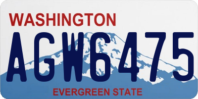 WA license plate AGW6475