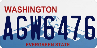 WA license plate AGW6476