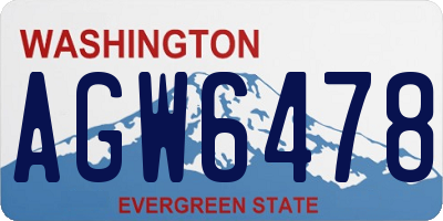 WA license plate AGW6478