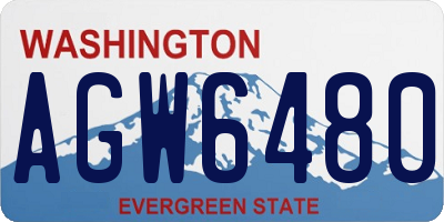 WA license plate AGW6480