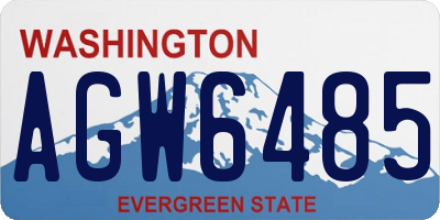 WA license plate AGW6485