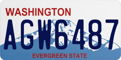 WA license plate AGW6487