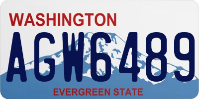 WA license plate AGW6489