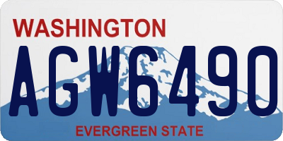 WA license plate AGW6490