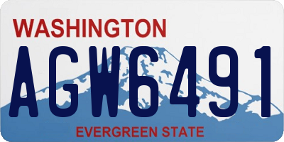 WA license plate AGW6491