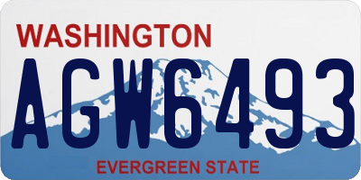 WA license plate AGW6493