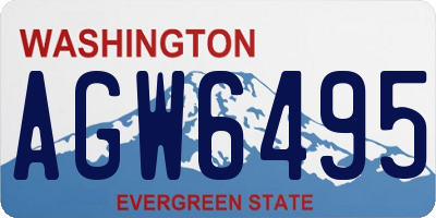 WA license plate AGW6495