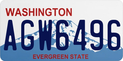 WA license plate AGW6496