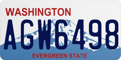 WA license plate AGW6498