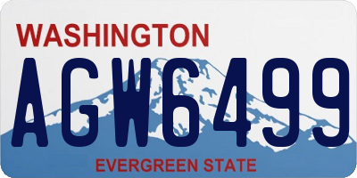 WA license plate AGW6499