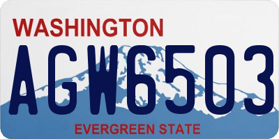 WA license plate AGW6503