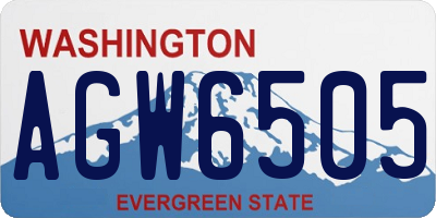 WA license plate AGW6505