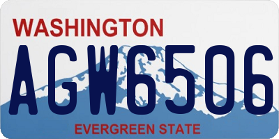 WA license plate AGW6506