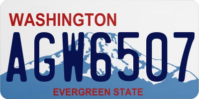 WA license plate AGW6507