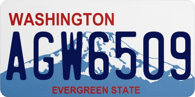 WA license plate AGW6509