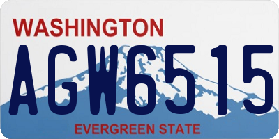 WA license plate AGW6515