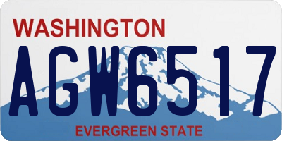 WA license plate AGW6517