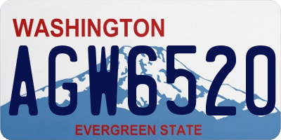 WA license plate AGW6520