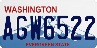 WA license plate AGW6522