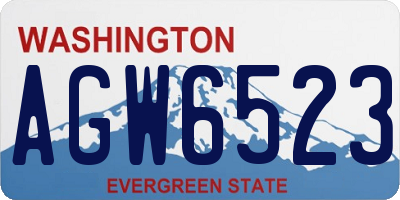 WA license plate AGW6523