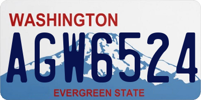 WA license plate AGW6524