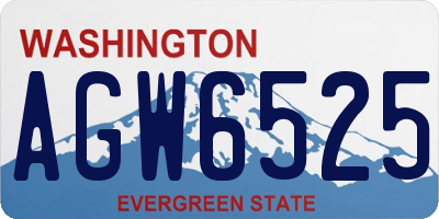 WA license plate AGW6525