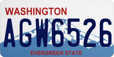 WA license plate AGW6526