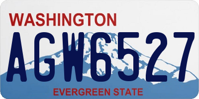 WA license plate AGW6527