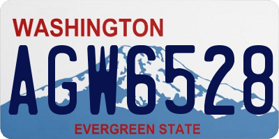 WA license plate AGW6528