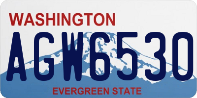 WA license plate AGW6530
