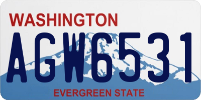 WA license plate AGW6531