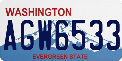 WA license plate AGW6533