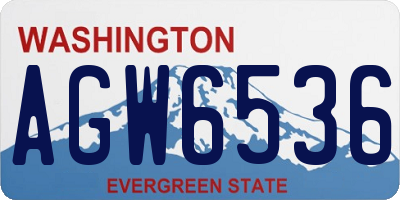 WA license plate AGW6536