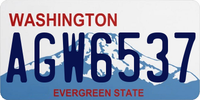 WA license plate AGW6537