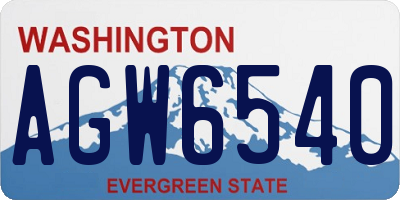 WA license plate AGW6540