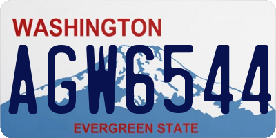 WA license plate AGW6544