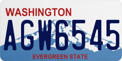 WA license plate AGW6545