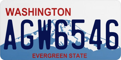 WA license plate AGW6546