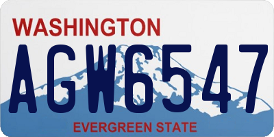 WA license plate AGW6547