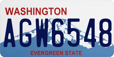 WA license plate AGW6548